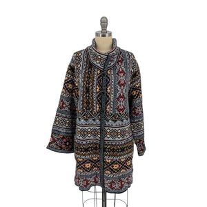 00609 Aldo Martins Nordic Alpaca Wool Cardigan Sweater Brown Size XS winter